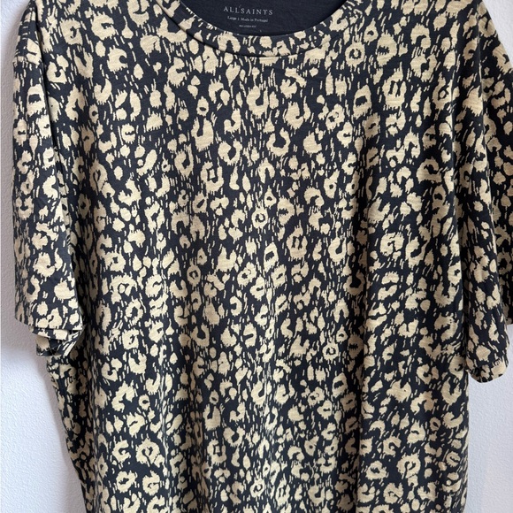 All Saints Black and Tan Patterned Tee - Picture 6 of 12